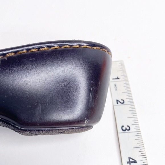 Born Concepts Sz 7 Womens Dark brown Leather Wedge Slip On Sandals - Picture 10 of 10